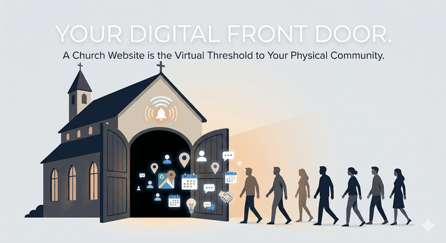 Church digital front door illustration