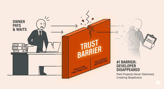 Developer disappeared illustration